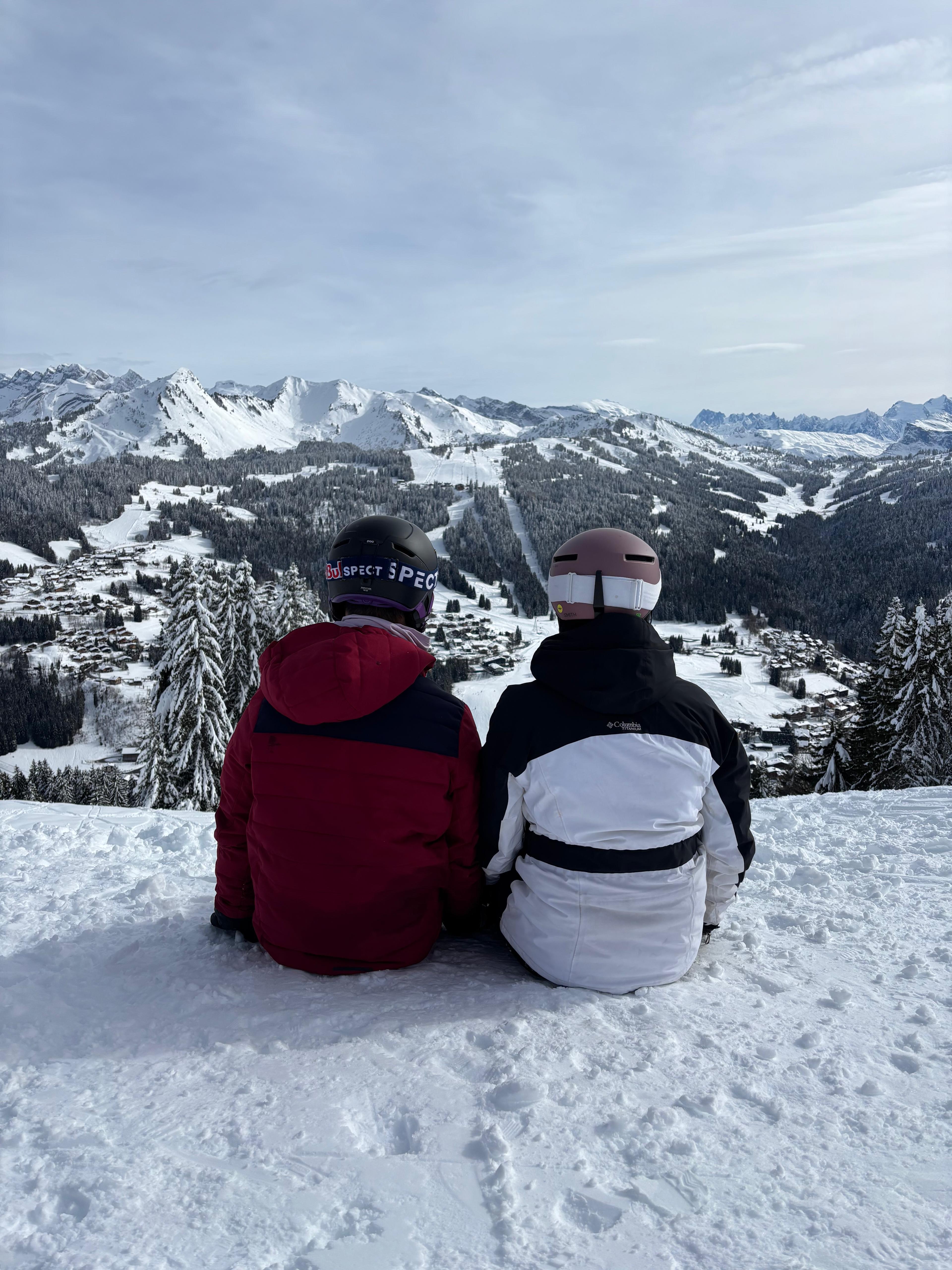 Grace and Yegeun in the mountains